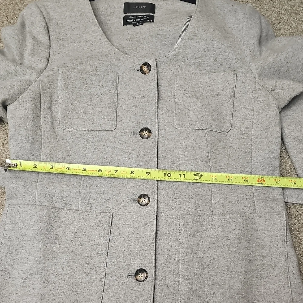 J. Crew Heather Gray Belted Jacket - Picture 10 of 12